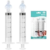 Blendura 2 Lot Seringue Nasale Bébé 10 ml, Bébé Irrigateur Nasal Sécurité Confort, Aspirateur Nasal Portable Réutilisable, Dispositif d'irrigation Nasale de Bébé