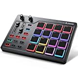 Donner Contrôleur de Pad MIDI USB Type-C, Pad de Batterie Professionnel, Clavier midi Beat Maker avec 16 Pads, Sortie MIDI, 2 Faders et Boutons Assignables (STARRYPAD MINI, Noir)