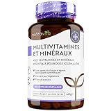 Multivitamines et Minéraux - 365 Comprimés (12 Mois) 26 Nutriments dont Zinc Fer Selenium Vitamine C A B D3 E K - Vitamines, Minéraux et Compléments Vegan Haute Absorption - Nutravita