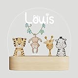 Giftove Veilleuse Bébé Personnalisé avec Prénom & Date - Cadeau Naissance Garcon et Fille Original - Idee Cadeau de Nouveau né & Bapteme - Cadeau Bebe Naissance - Deco Chambre Bebe/Enfant - Lampe Bebe