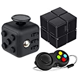 Yeefunjoy 3Pcs Fidget Toy Cube Anti Stress Jouet Cube de l'infini，Fidget Pad, Controller Réducteur de Stress pour réduire Le Stress en Cas de nervosité pour Tous Les Groupes d'âge