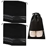 Dantolo 12 Pièces Sac à Chaussures Voyage, Noir Imperméable Anti-poussière Sacs de Rangement Housses Chaussures avec Fenêtre Transparent pour Voyage Rangement Maison, Noir