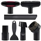 7 Pièces Accessoires pour Aspirateur Embouts, Meubles Brosse Aspirateur Accessoires avec Pelle de Nettoyage, pour Aspirateurs avec un Diamètre Intérieur de 32 mm à 35 mm, Black