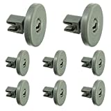 BOJACK Roues de Lave-vaisselle Universelles pour la Plupart des Lave-vaisselle Standard Roue du Panier Inférieur Pièces de Rechange Compatibles avec AEG, Favorit, Privileg, Zanussi, Juno (Lot de 8)