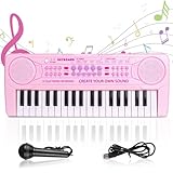 m zimoon Enfants Pianos Claviers, 37 Touches Électronique Musique Piano pour Enfants Portable Multifonctions Instruments de Musique Jouet Anniversaire Cadeau De Noël pour Garçons Filles Débutant