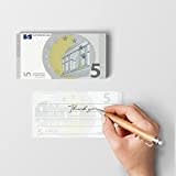 Scratch Cash Block 5 € Euro - 50 Billets sur lesquels Écrire, Argent Coupon, Block Notes, Coupons De Réduction, Gadgets (taille Réelle)