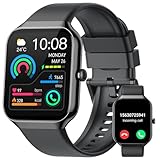 Montre Connectée Homme Femme, 113+ Sportifs Smartwatch Moniteur Sommeil Fréquence Cardiaque Podomètre, 1.96" Montre Intelligente avec Appel Bluetooth, Etanche IP68 Montre Sport pour Android iOS, Noir