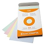 Exacompta - Réf. 13378E - Étui de 100 fiches bristol quadrillées 5x5 non perforées - format 148 x 210 mm - compatibles avec imprimante jet d'encre, laser et photocopieur - couleurs assorties