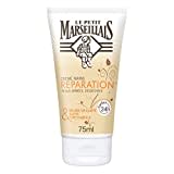 Le Petit Marseillais , Crème Mains Réparation Peaux Abîmées et Desséchées (tube de 75 ml) – Crème réparatrice au beurre de karité, aloès et cire d'abeille – Soin des mains confort 24 h