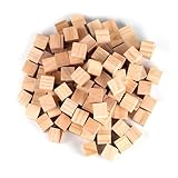 105 Pièces Mini Cubes en Bois Vierges, 20 mm Cube Bois, Pin Cubes Carrés Naturelles, Blocs de Bois, Cubes de Bois, Blocs Carrés de Pin Brut pour Artisanat Bricolage Puzzles Peinture