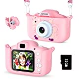 ASTGMI Appareil Photo pour Enfants, 2.0 Pouces Enfant Appareil Photo Numérique, Mini Caméra Rechargeable Caméscope Cadeau Jouet Filles Garçons de 3 à 10 Ans, vidéo HD 1080p, 32G SD Carte