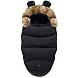 Gorger Chancelière Poussette Universelle Confortable Sac de Couchage Bébé Hiver Chaud Imperméable Couverture Emmaillotage pour Poussette, Landaus, Buggy, Siège Auto, Lits Bébé (Noir)