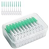 ILantule 200 Pièces Bâtonnet Interdentaire,Bâton de Fil Dentaire,Brossettes interdentaires Soft Silicone Brosse à dents(Vert)