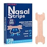 LYCTEIKI 120 Pièces nasal strips bandelette nasales, Dispositifs anti ronflement efficace puissant, ecarteur nasal taille large Patch Anti bandelette nasales pour une Meilleure Respiration