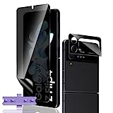 Phlleyaa Protection Décran Anti-Espion Pour Samsung Galaxy Z Flip 4,Galaxy Z Flip 4 Protection Décran Film Flexible TPU 1 Pièces + Arrière Caméra Arrière Protecteur 1 Pièces,sans Bulles,Anti-Rayures