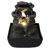 Fontaine d'intérieur LED ROCKFALL - Relaxante - Décor Imitation Roche avec LED Blanc Chaud - ARUM