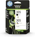 HP 305 Pack de 2 Cartouches d'Encre Noire et Trois Couleurs Authentiques (6ZD17AE)