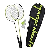 Talbot Torro Set de Badminton Magic Night, 2 Raquettes et 2 Volants avec LED, pour Jouer pour la Nuit, Dans un Sac, 449405