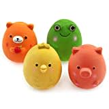 Chiwava 4 pièces 6 cm Jouets couinement pour Chiens Latex Animaux Jouet pour Petits Chiens Chiots Jeux interactif Couleur Assortie