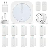 UMEIMA Alarme Maison sans Fil, Kits de Sécurité pour la Maison avec APP, Systeme Alarme 16 Pièces: HUB, Capteurs de Fenêtre, Télécommande pour Garage, Bureau (Wi-FI 5GHz, 2,4GHz)