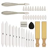 HIFORNY Lot de 38 outils de dessin pour croquis - estompes et tortillions - Outils de mélange avec grattoirs, éponge, gomme pétrie et blocs de papier de verre