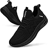 Feethit Baskets et Chaussures de Sport Homme Tennis Respirant Légères et Confortables de la Mode de Marche Fitness Running Tennis Outdoor Gym Jogging Le Noir 42 EU