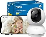 Tapo 2K(3MP) Caméra Surveillance WiFi intérieure 360° C210, Vision nocturne, Notifications en temps réel, Détection de personne, Suivi de mouvement, Télécommande, Compatible avec Alexa