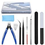 HOTUT Outils de Modélisme, 14 Pièces Modeleur Basic Outils Craft Set, Ensemble d'outils de Fabrication de Modèles, Modèle Outils de Loisirs Kit pour L'assemblage, Construction, Réparation de Modèles