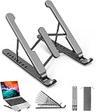 AOVUYCK-Store Support Ordinateur Portable, Support PC Portable à 8 Niveaux Réglables, Laptop Stand Silicone antidérapant Compatible avec MacBook, Lenovo, HP, Autres Laptops Tablettes 10” - 15.6”