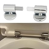 Lot de 2 Kit de Fixation pour abattant WC Traditionnel et Contemporain avec charnières à Fermeture Douce à dégagement Rapide, Charnières de Fixation supérieure, Kit de Remplacement pour WC