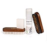 Kit d'entretien pour chaussures en daim - kit de nettoyage pour chaussures avec brosses pour l'entretien du cuir nubuck - et produits d'entretien pour raviver z2310