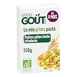 GOOD GOÛT - Petites Pâtes Étoiles Tricolores - Dès 8 Mois - Fondantes - Fabriquées En Italie - Cuisson 11 Min - 250g