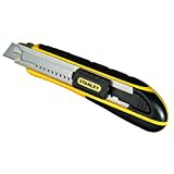 STANLEY FATMAX Cutter à Cartouche - Chariot en Acier Inoxydable, 6 Lames 18 mm Incluses, Robuste et Ergonomique 1-10-481, Noir (Jaune)