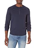 Amazon Essentials Chemise Henley à Manches Longues Coupe Ajustée Homme, Bleu Marine, M