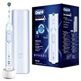 Oral-B Genius X Brosse à Dents Électrique Rechargeable, Souple pour Voyage, Manche Intelligence Artificielle, 1 Brossette et 1 Étui de Voyage Premium Offert, Blanc