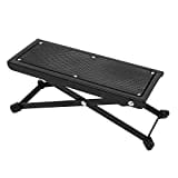 CASCHA Repose-pieds de guitare réglable en 4 hauteurs, tabouret pliable, repose-pieds support de guitare, banc de guitare noir antidérapant & pliable, accessoires de guitare HH 2082