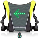 Diavo Gilet de Cyclisme Réfléchissant - Équipement de Sécurité pour Trottinette, Vélo, VTT et Course à Pied, Rechargeable USB avec LED Clignotant et Télécommande, Installation Facile