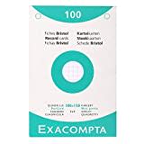 Exacompta - Réf. 13602E - Étui de 100 fiches bristol quadrillées 5x5 perforées - format 100 x 150 mm - compatibles avec imprimante jet d'encre, laser et photocopieur - couleur blanc