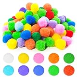 Sinofort Pompom 100 Pièces 4cm Pompons Artisanale Pompom Loisir Creatif Pour Les Décorations De Fêtes, les Guirlandes, les Serpentins, les écoles d'enfants et les Projets d'artisanat