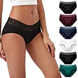 INNERSY Culottes Coton pour Femme Taille Normale Culotte Dentelle Confortable Slip Lot de 6 (40, Vintage Multicolore)