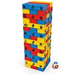 LA PAT PATROUILLE - TOUR JENGA La Pat' Patrouille - Paw Patrol - Jeu de Société Tour À Construire Pat' Patrouille - 48 Blocs Et 1 Dé - Jeu d'Équilibre Patience Raisonnement - Jouet Enfant 4 Ans et +