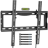 BONTEC Support Mural TV pour Les Écrans Incurvés et Plats LCD/LED/OLED de 26 à 65 Pouces, Support TV Mural Inclinable pour Téléviseur jusqu'à 55 kg, Max VESA 400 x 400 mm, Niveau à Bulle Inclus