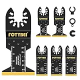 Outil Multifonction Lame de Scie Oscillante Titane, 5pcs Lame Outil Multifonction Accessoires pour Plastique, Bois, Métal, Compatible avec Fein Dewalt Makita Parkside Black&Decker et Plus