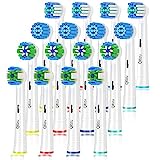 Qitizu Brossette Compatible avec Braun Oral-b, Têtes de Rechange pour Brosse à Dents Electrique Oral-b, Inclure Precision, Floss, Cross, Sensitive (16 blanc)