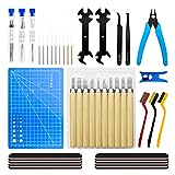 TIOPY 61Pcs Kit d'outils pour imprimante 3D Accessoires d'impression 3D Nettoyeur de buse Outils d'impression 3D Kit de nettoyage du modèle, avec Aiguilles, Pinces,Clé,Brosse, pour bambu lab