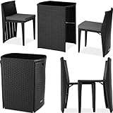 TecTake® Ensemble Salon de Jardin encastrable en Poly Rotin 2 Personnes Ensemble Fauteuil Salon et Table de Jardin, Coussins Inclus, Mobilier de Jardin pour Amenagement Balcon Terrasse