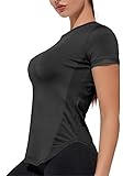 Weardear T-Shirts de Sport Femme à Manche Courtes Tops Respirant Tee Shirt Sport Yoga Col Rond Été Casual Sport Tops pour Running Yoga Fitness