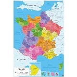 Grupo Erik - Poster Carte De France avec Départements et Régions