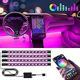 Winzwon Éclairage Intérieur de Voiture, Lampe LED Accessoire Voiture, Cadeau Homme Maman Cadeau Fete des Grand Mere Femme,Car Accessories Contrôle APP (1)