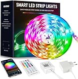 Beaeet Ruban Led 10M, Bande Led 5050 RGB, Led Ruban Lumineuse Flexible Multicolore avec Télécommande 40 Touches, utilisé pour la décoration de maison de chambre à coucher (1x10M)